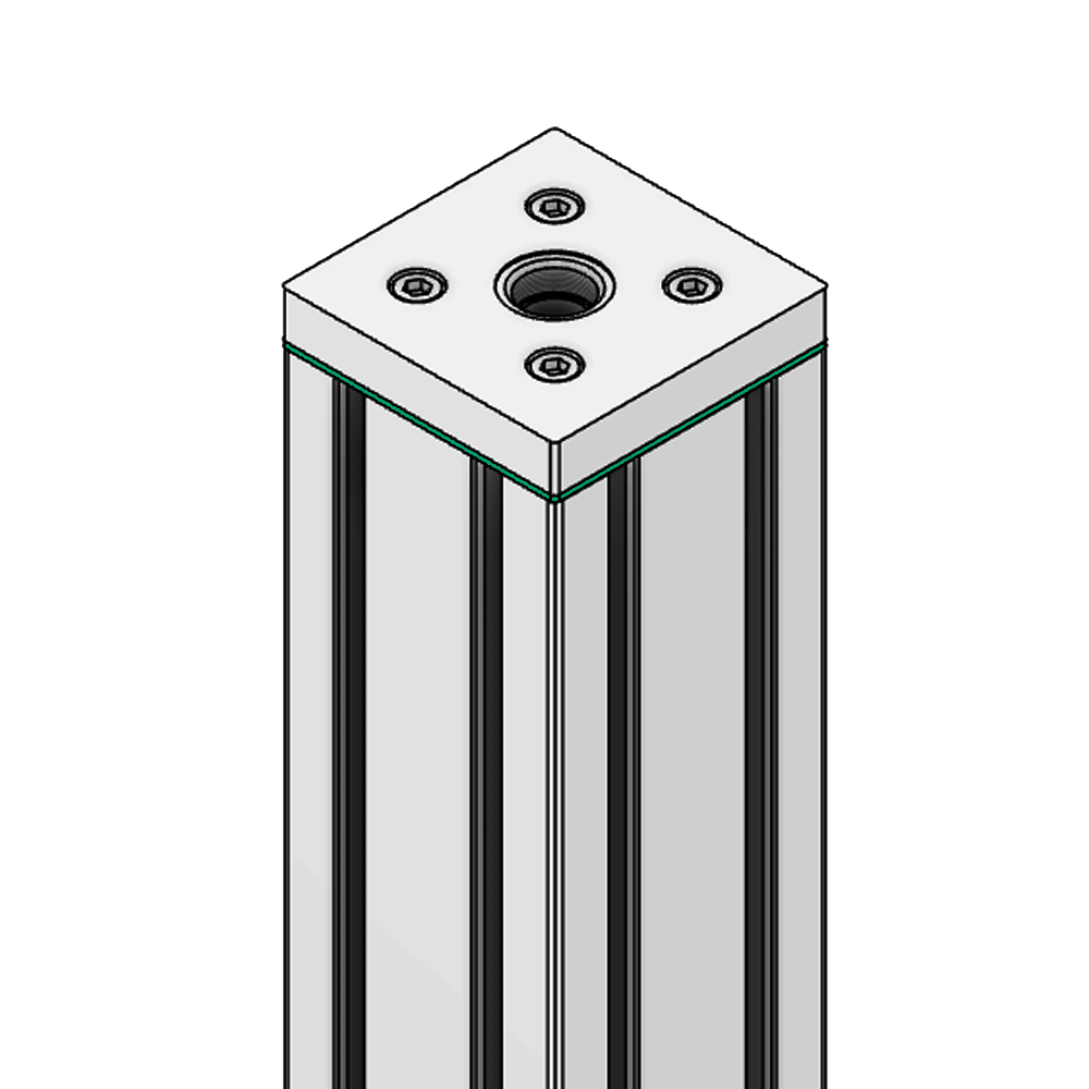32-909012N-1 MODULAR SOLUTIONS PNEUMATIC PLATE 90MM X 90MM WITH GASKET 1/2" NPT THREADED CENTER THRU HOLE